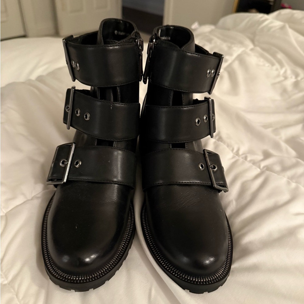 Blondo Black Ankle Boots with Buckle Straps